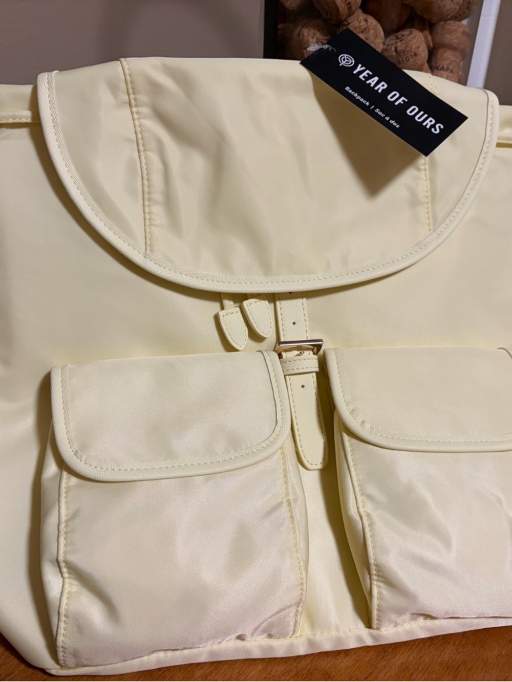Year of Ours Soft Pale Yellow Two-Pocket Backpack